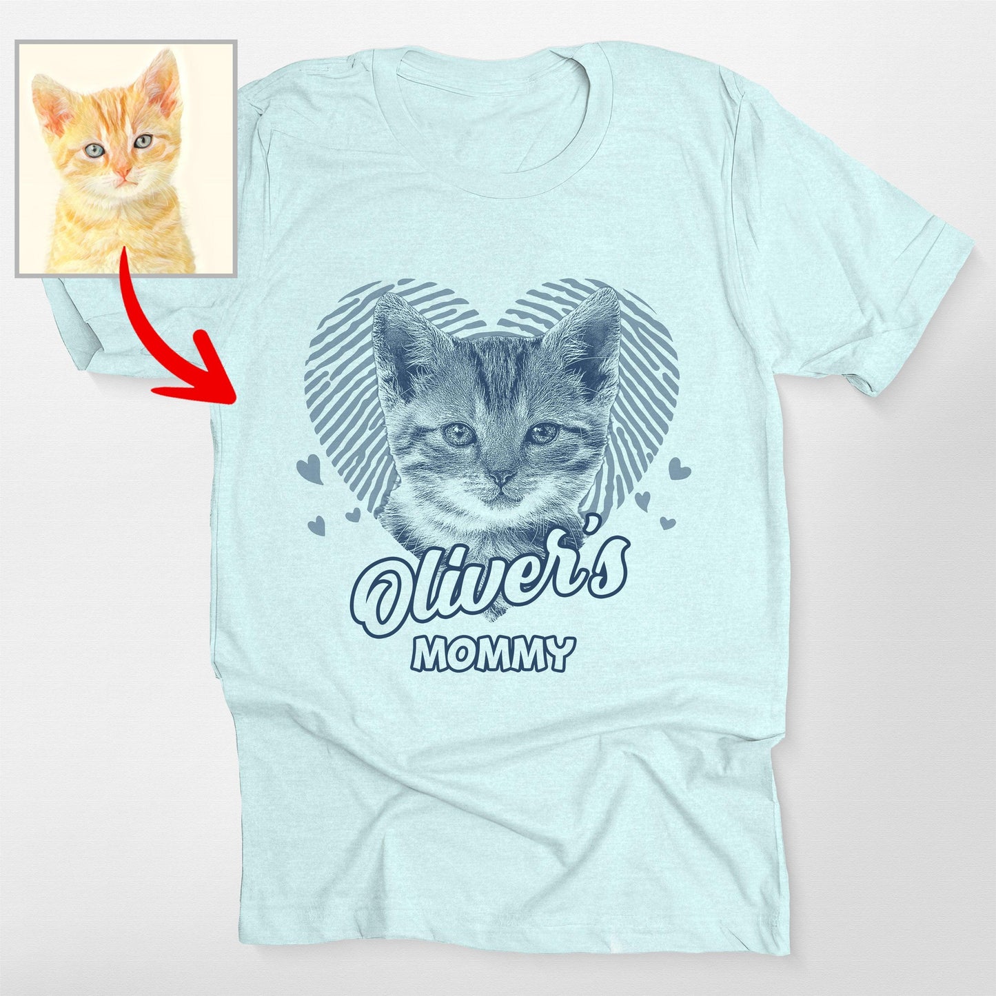 Lovable Custom Dogface with Heart T-shirt