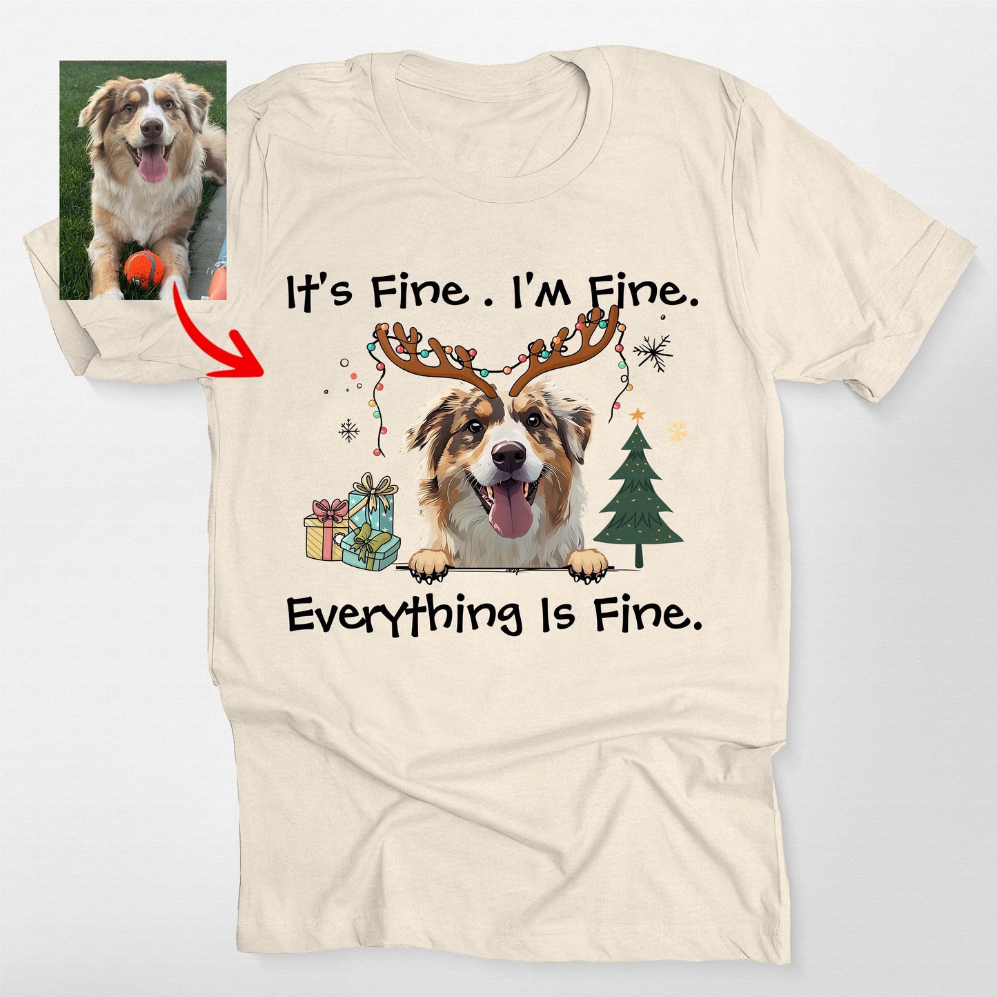 I'm Fine Everything Is Fine T-Shirt For Dog Owners. Bella Canvas Tee