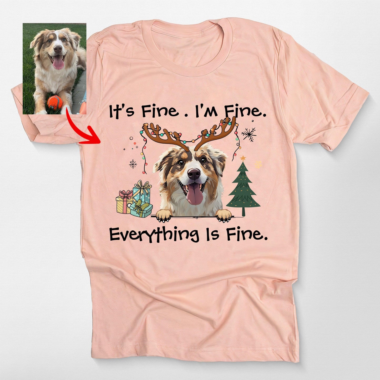 I'm Fine Everything Is Fine T-Shirt For Dog Owners. Bella Canvas Tee