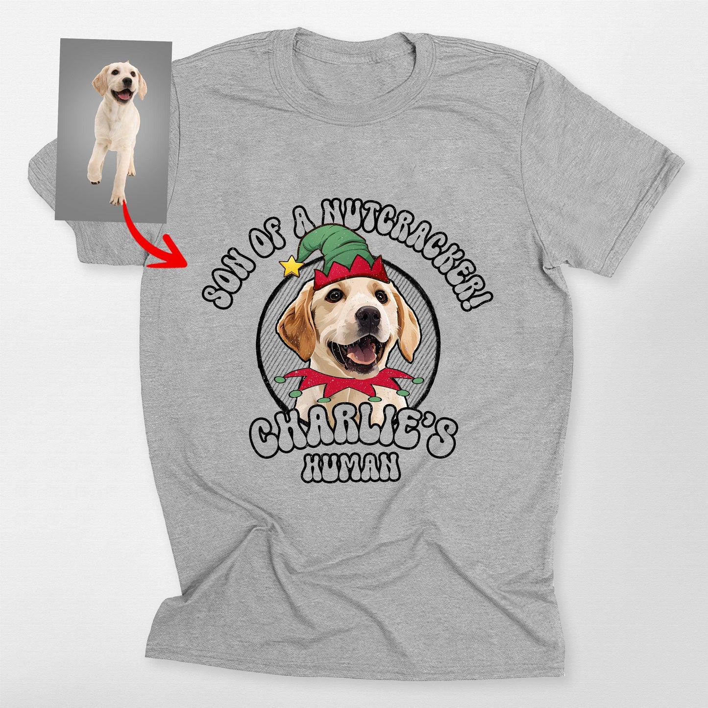 Funny Dog Elf Christmas T-Shirt For Fog Lovers. Bella Canvas Tee