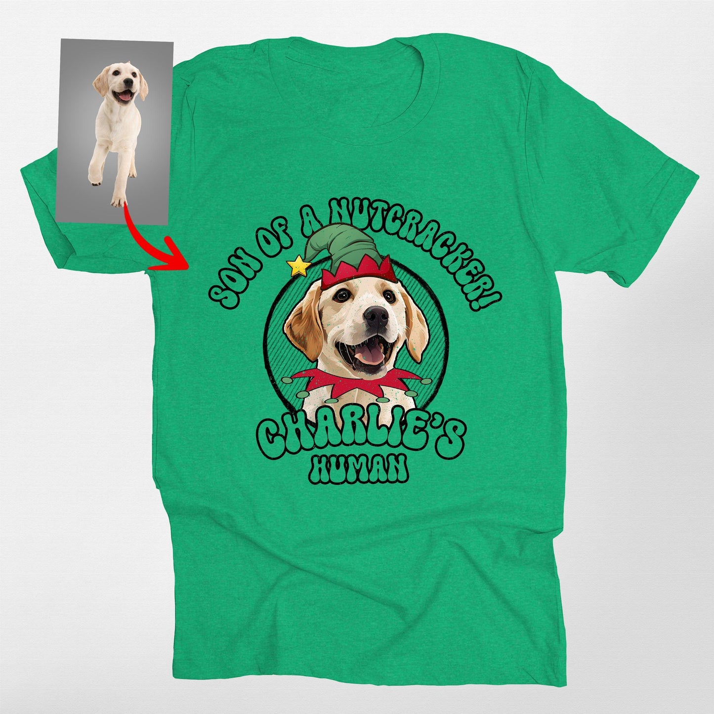 Funny Dog Elf Christmas T-Shirt For Fog Lovers. Bella Canvas Tee