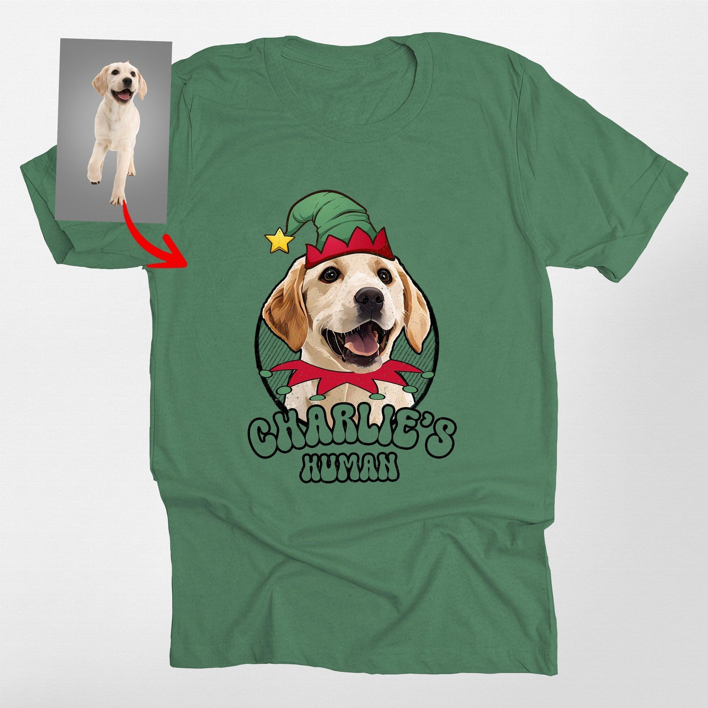 Funny Dog Elf Christmas T-Shirt For Fog Lovers. Bella Canvas Tee