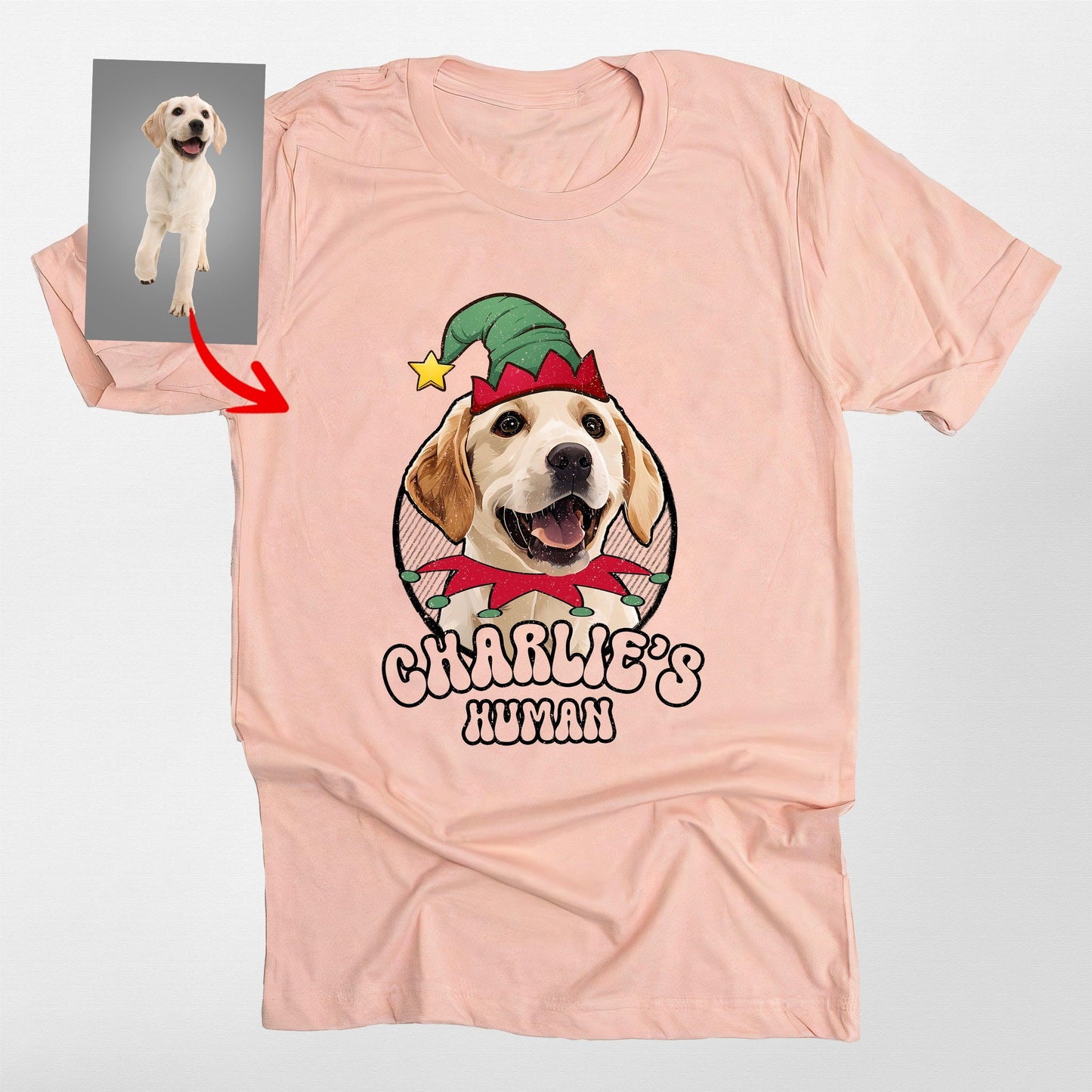 Funny Dog Elf Christmas T-Shirt For Fog Lovers. Bella Canvas Tee