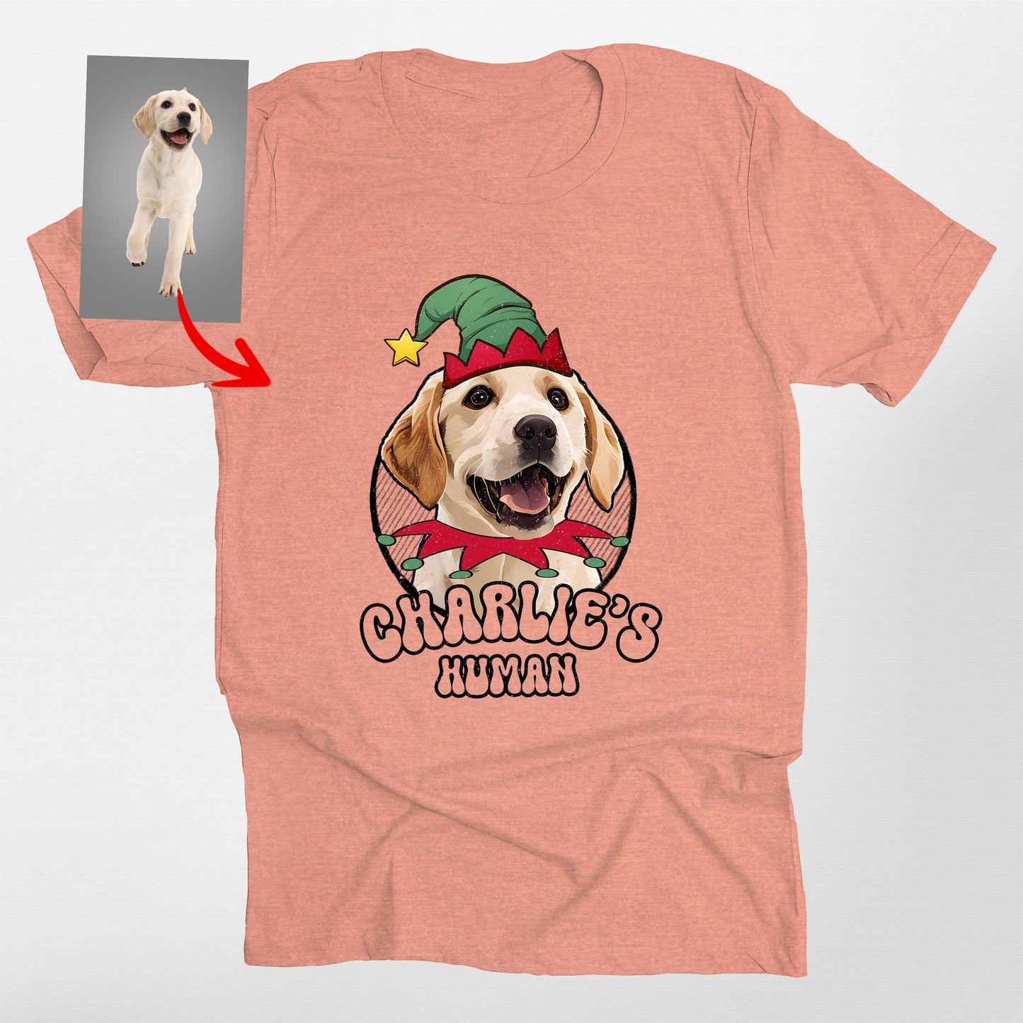 Funny Dog Elf Christmas T-Shirt For Fog Lovers. Bella Canvas Tee