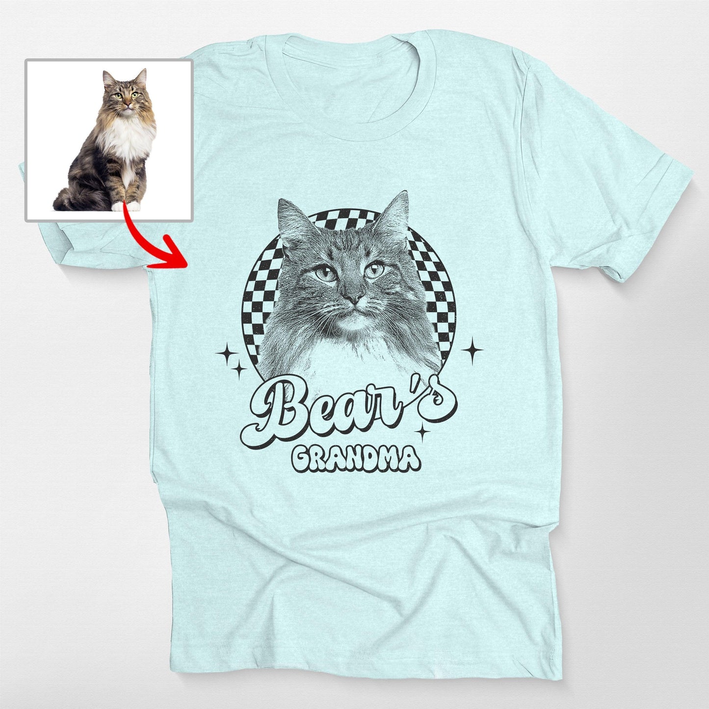 Groovy Checkered Custom Dogface Unisex T-shirt