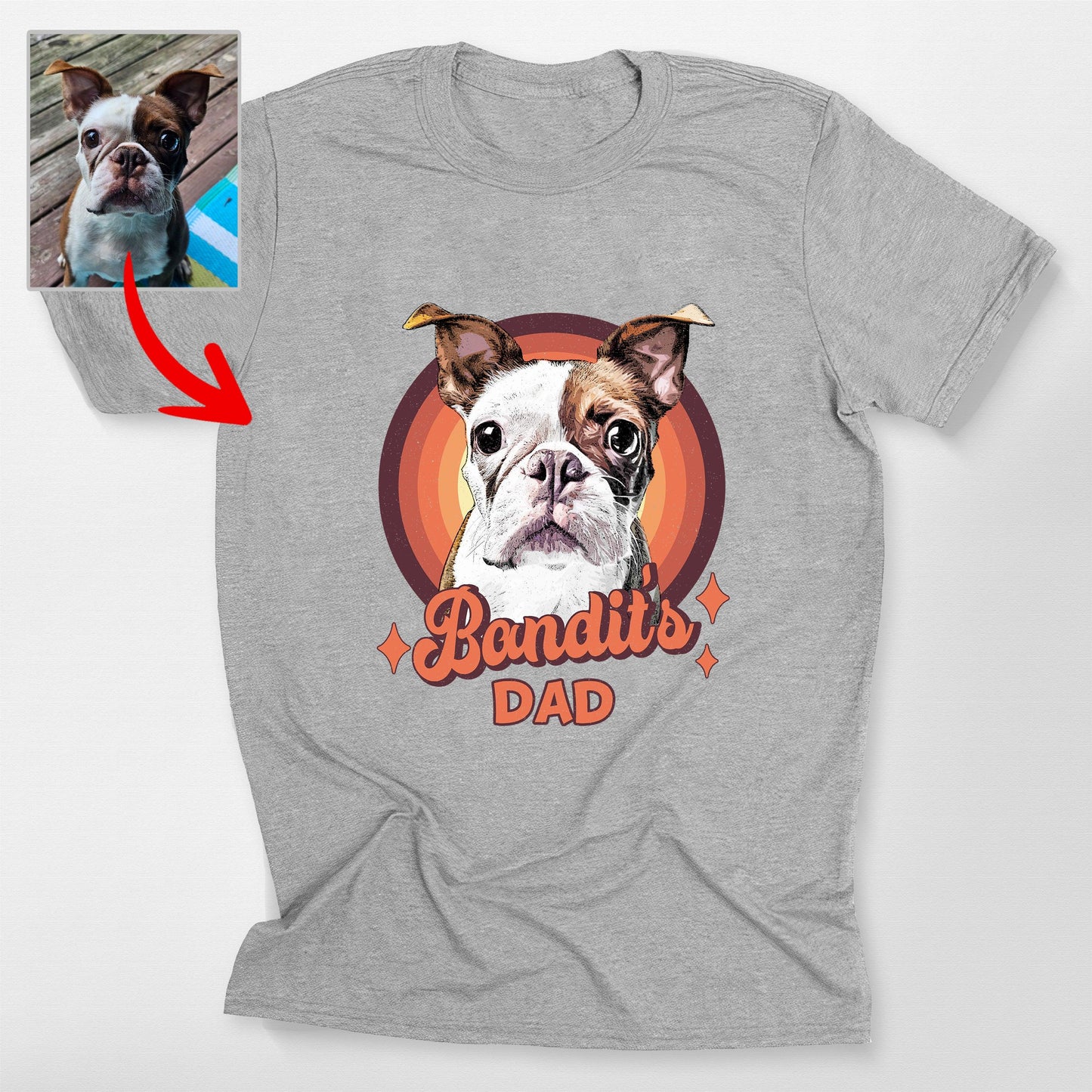 Retro Dog Portrait Bella Canvas T-Shirt – Gift for Dog Lovers