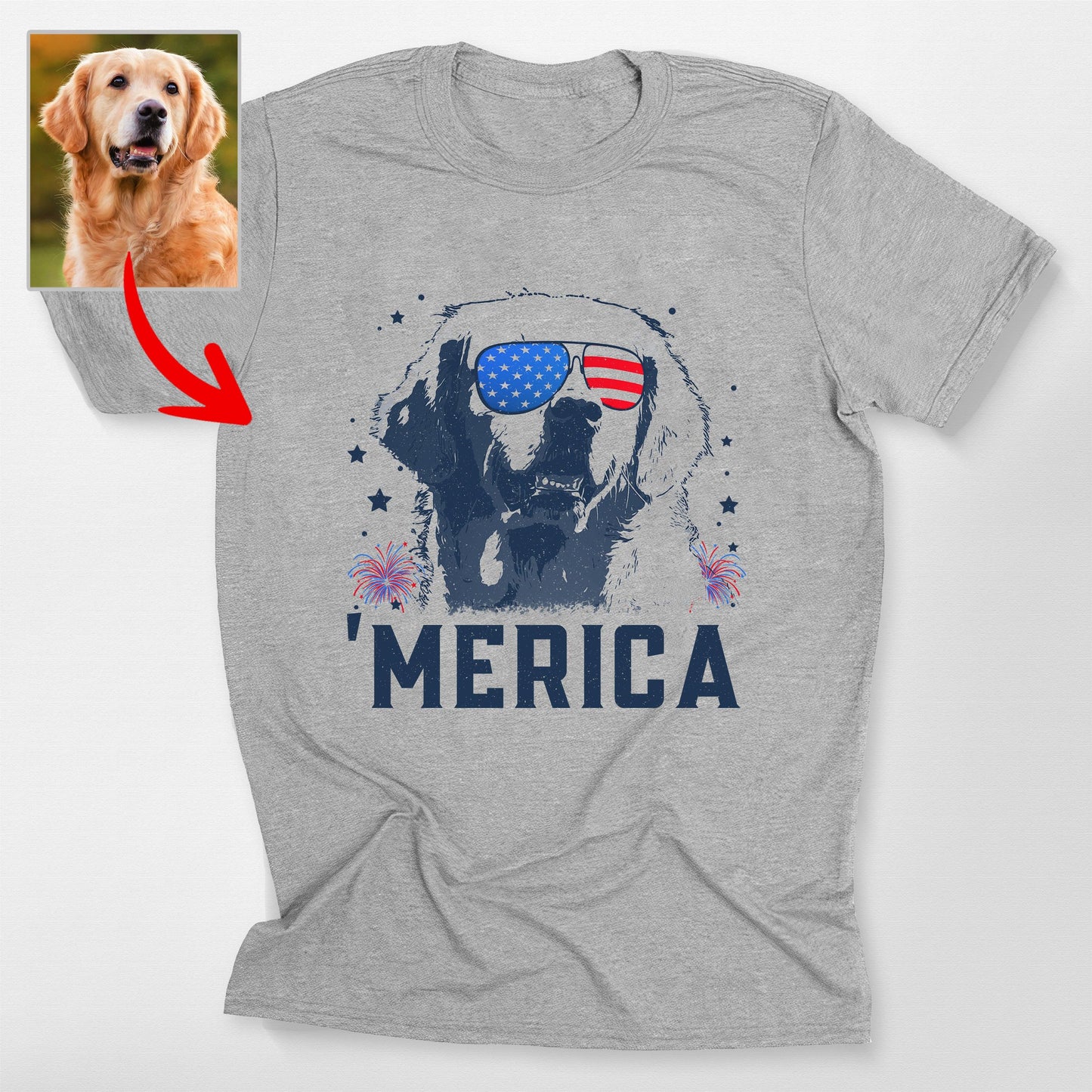 Custom Dog 'Merica Shirt – Bella Canvas Tee for Patriotic Dog Lovers