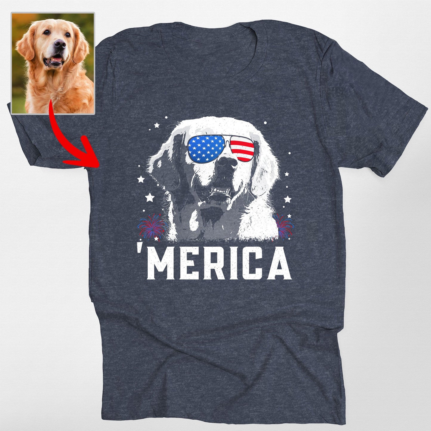 Custom Dog 'Merica Shirt – Bella Canvas Tee for Patriotic Dog Lovers