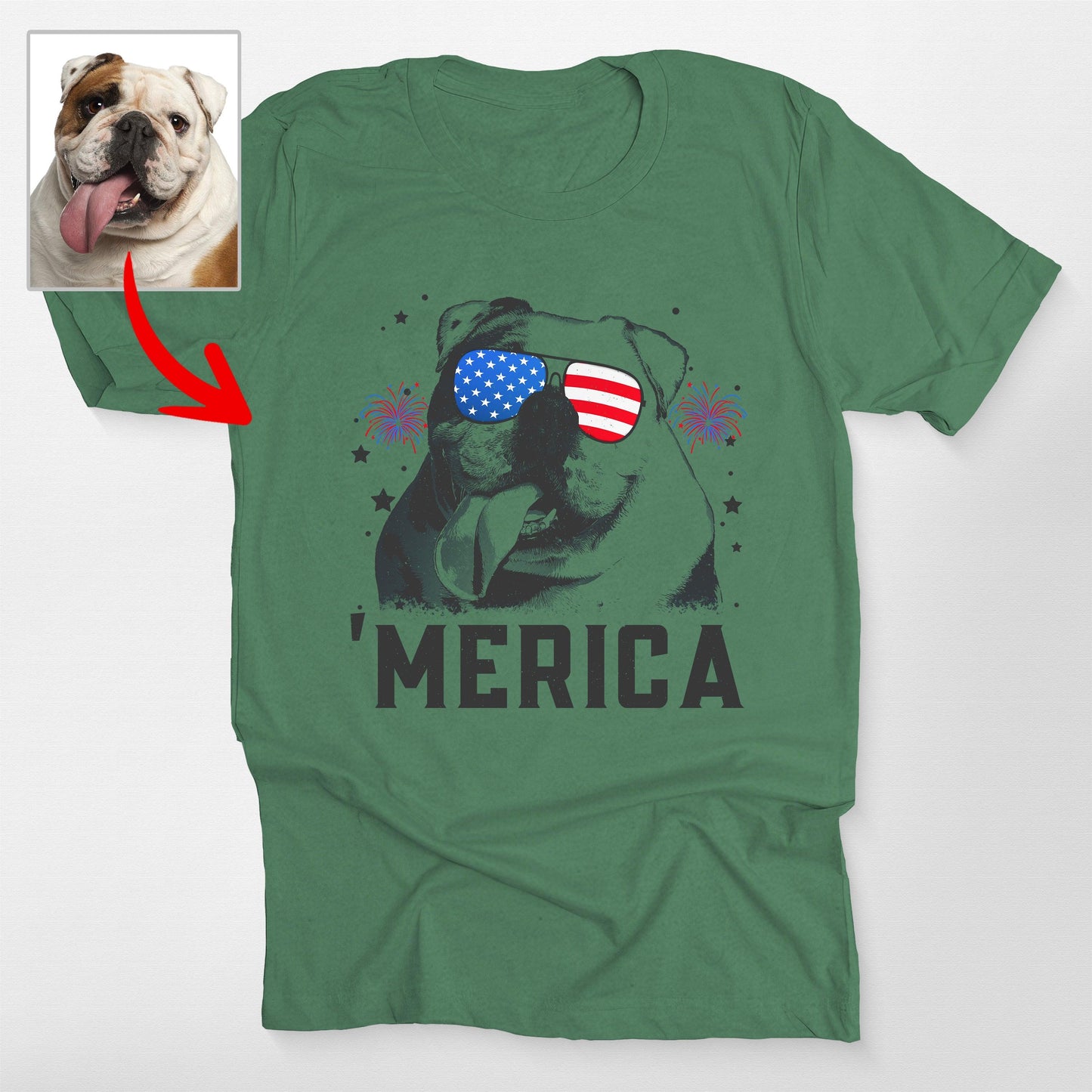 Custom Dog 'Merica Shirt – Bella Canvas Tee for Patriotic Dog Lovers