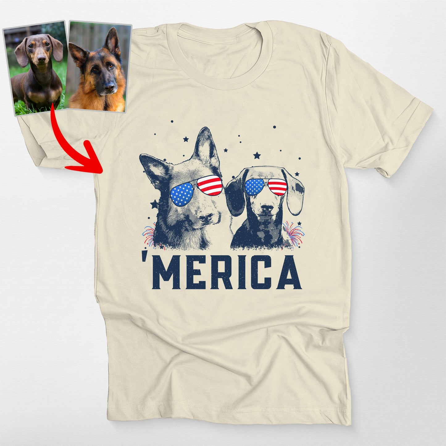 Custom Dog 'Merica Shirt – Bella Canvas Tee for Patriotic Dog Lovers