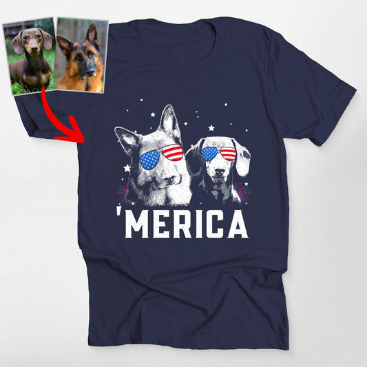 Custom Dog 'Merica Shirt – Bella Canvas Tee for Patriotic Dog Lovers