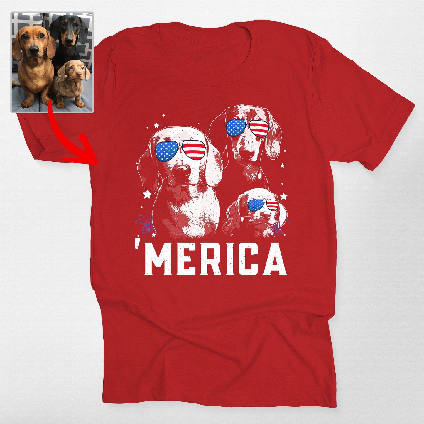 Custom Dog 'Merica Shirt – Bella Canvas Tee for Patriotic Dog Lovers