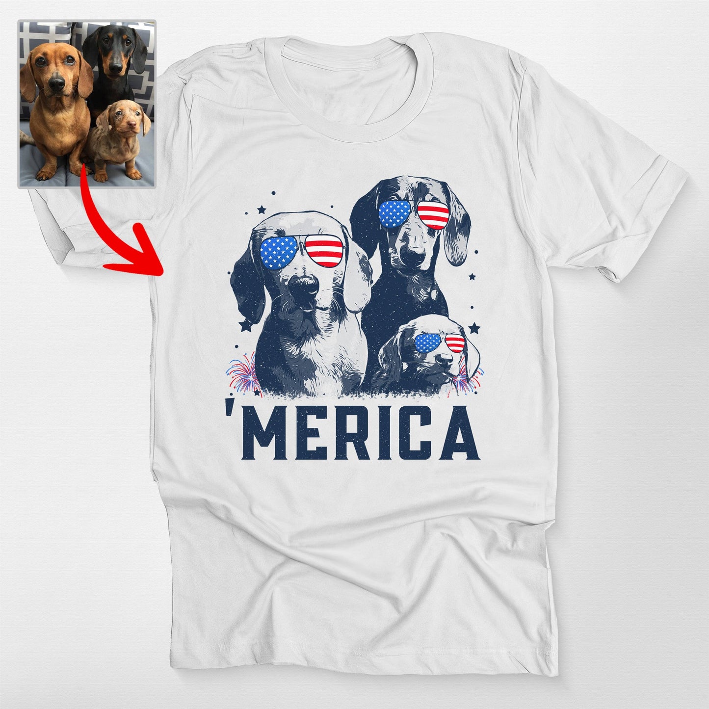 Custom Dog 'Merica Shirt – Bella Canvas Tee for Patriotic Dog Lovers