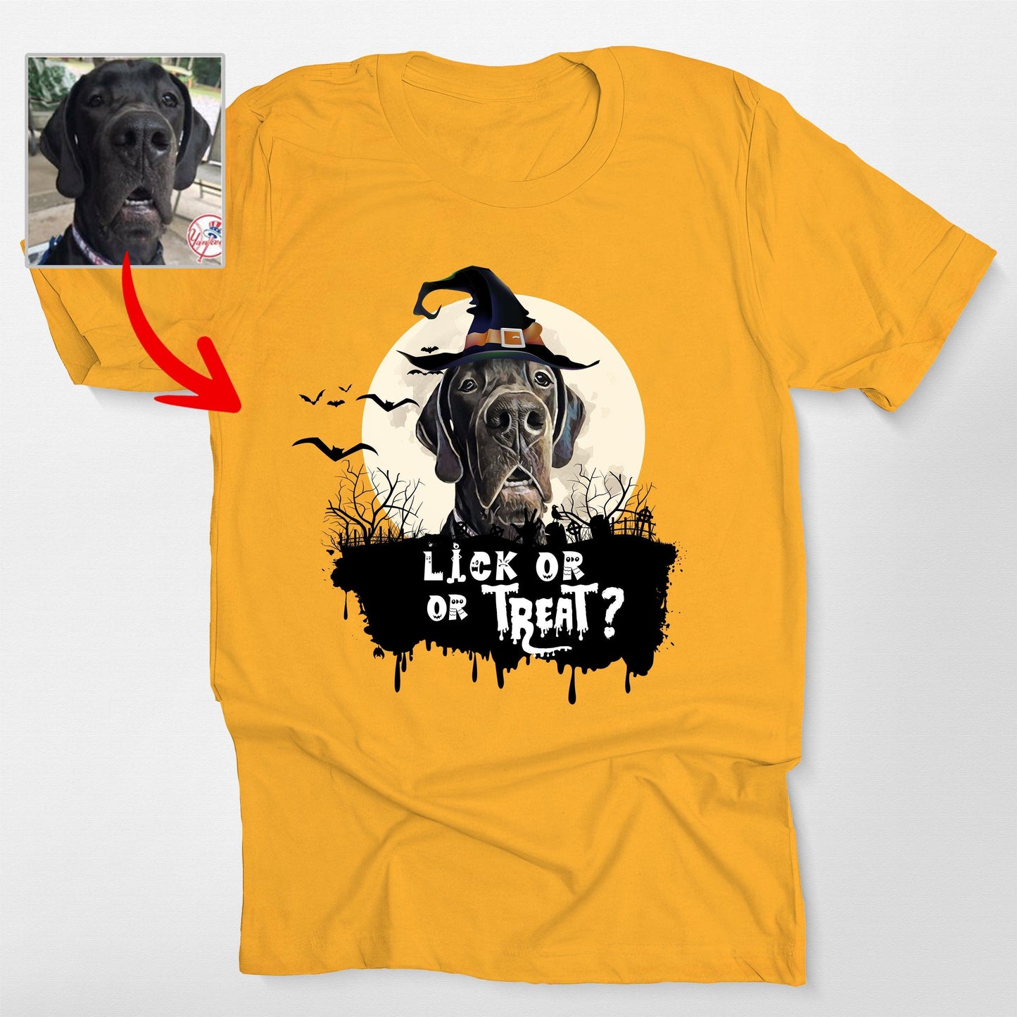 Spooky Dog Portrait Bella Canvas Shirt for Dog Lovers