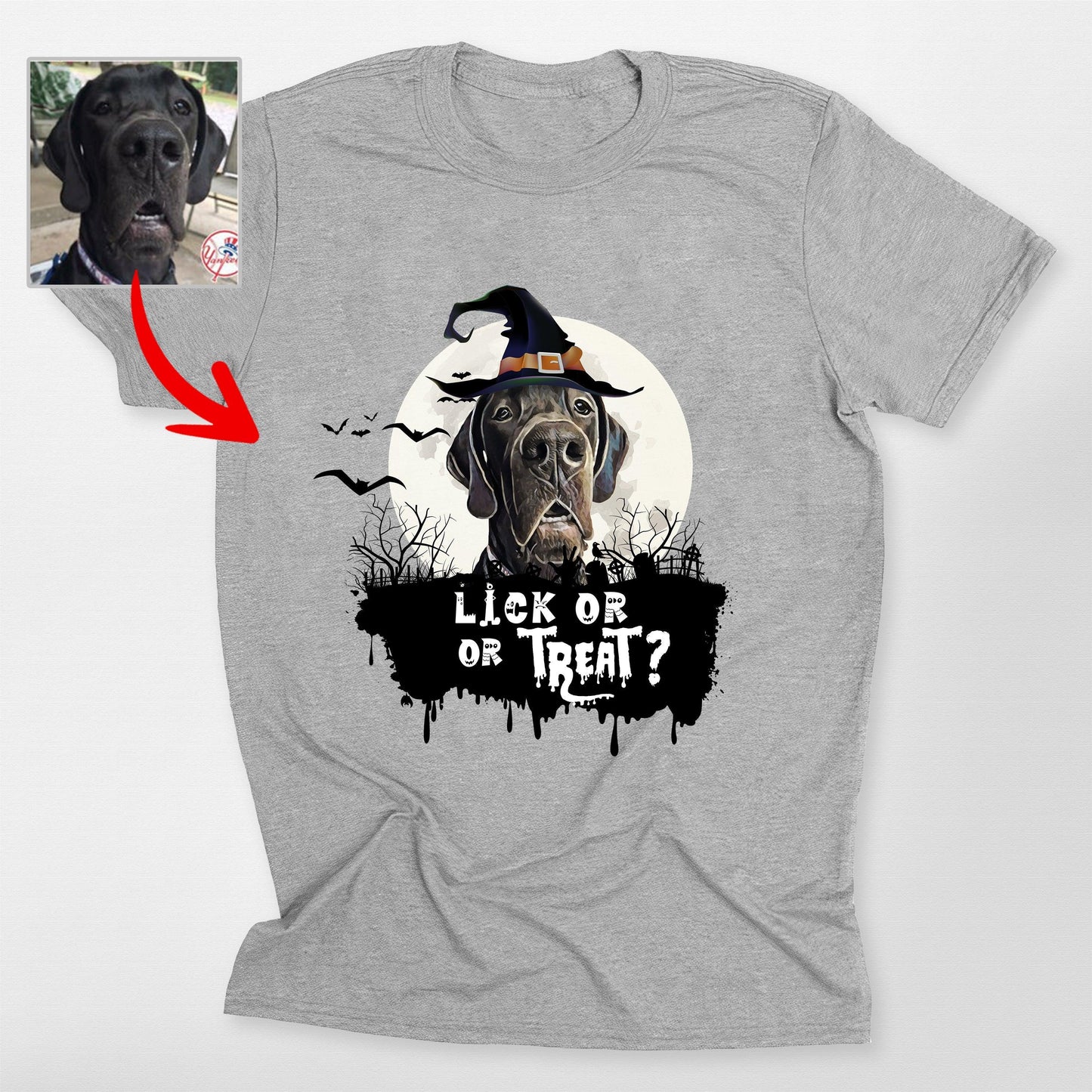 Spooky Dog Portrait Bella Canvas Shirt for Dog Lovers